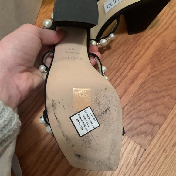 JIMMY CHOO Suede Beaded Accents Slides - Size 9 - Picture 11 of 11